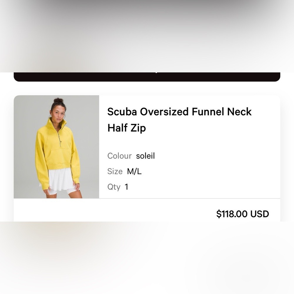Lululemon Athletica Soleil Funnel Neck Half Zip